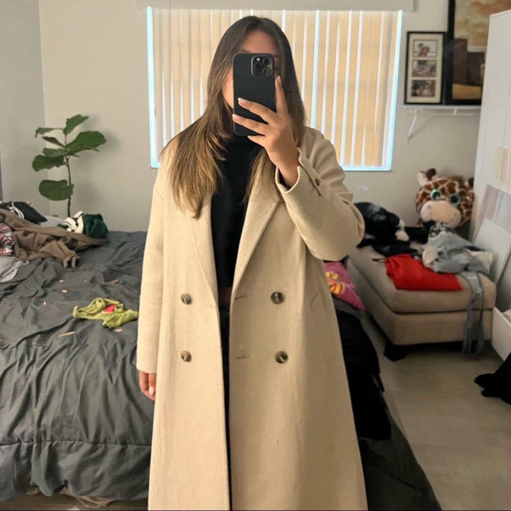 Mango Cream long Coat